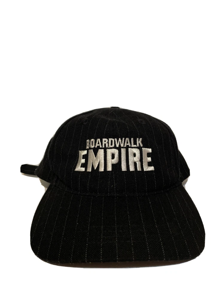 Vintage Embroidered BOARDWALK EMPIRE Pin Striped Black & White Dad Hat - Image 1 of 4