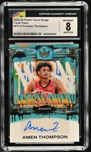 2023-24 Panini Court Kings -  Amen Thompson Auto #FP-ATH /125 (RC)  CGC 8 - Picture 1 of 2