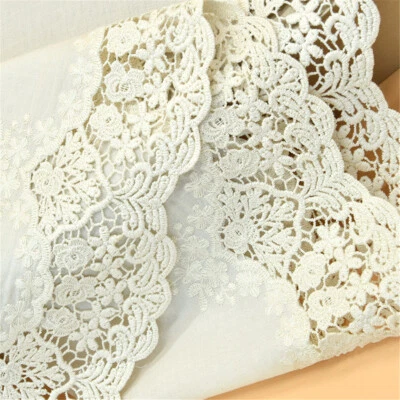2 Yards Embroidery Floral White Cotton Lace Trim Ribbon Wedding DIY Sewing Craft - Image 1 of 4