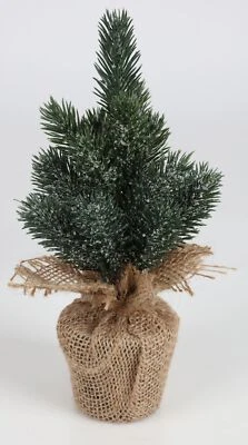Deko Tanne im Jute Topf 25cm Mini Tannenbaum Deko Mini Tanne künstlich  - Bild 1 von 2