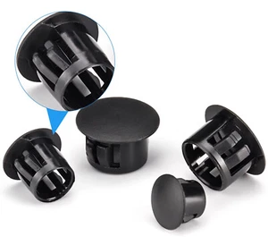 Round Plastic Black Blanking End Cap Caps Tube Pipe Inserts Plug Bung - Picture 1 of 7