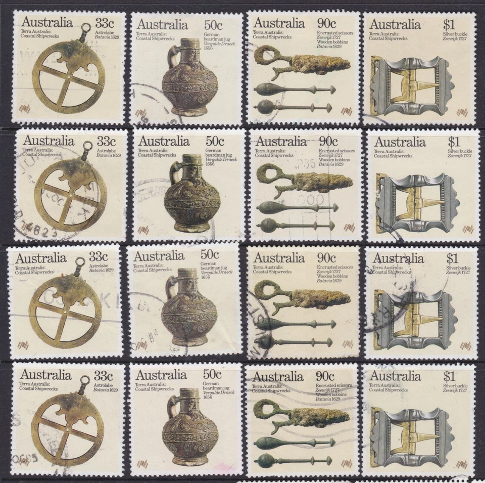 1985 Coastal Ship Shipwrecks  Zeewijk Batavia Vergulde Australia 4 x Used Sets - Image 1 of 1