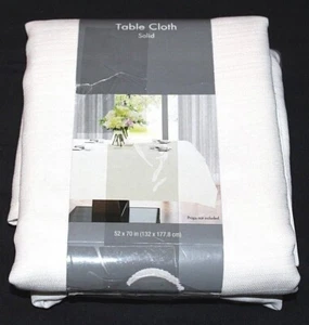 Essential Home Ivory Rectangular Textured Fabric Tablecloth 52 x 70 in. - Picture 1 of 1
