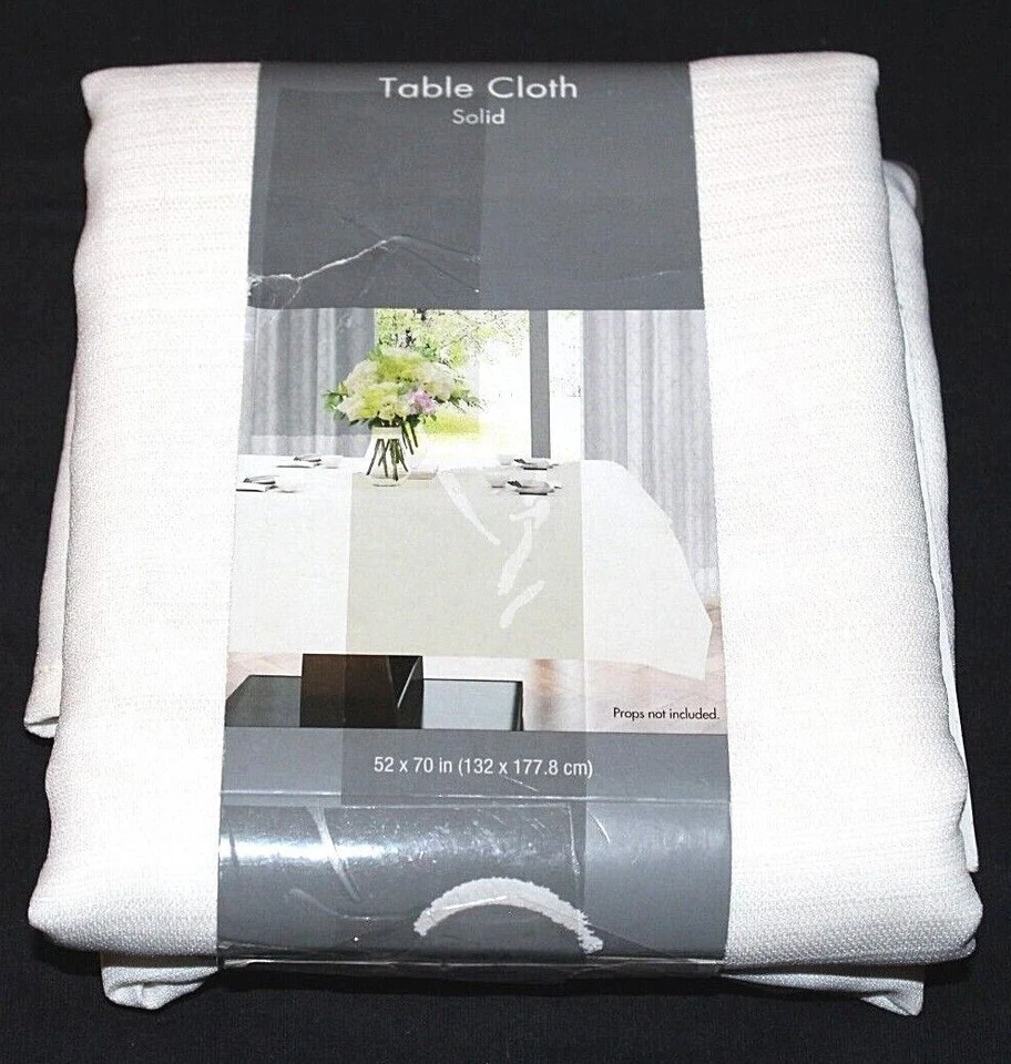 Essential Home Ivory Rectangular Textured Fabric Tablecloth   52 x 70 in. - Image 1 of 1