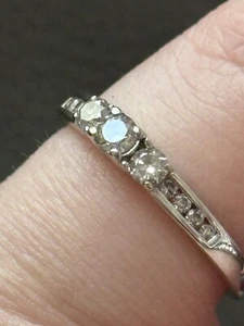 100% Genuine MHJ 10K Solid White Gold 0.45cts Diamonds Eternity Ring Sz.6 L1/2 - Picture 1 of 8