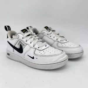 Nike Air Force 1 LV8 Utility PS Overbranding Black White AV4272-100 Size 1Y - Picture 1 of 12