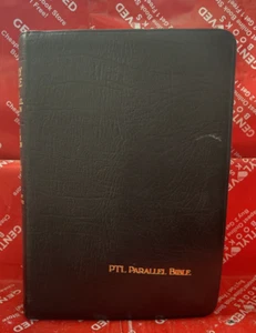 PTL Parallel Edition Holy Bible KJV Living Bible 1984 Leather Large Print - Picture 1 of 5