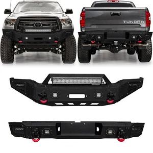 Vijay For 2007-2013 Toyota Tundra New Front/Rear Bumper W/Winch Plate&LED Lights - Picture 1 of 12