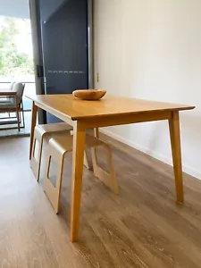 IconByDesign Scandi Japandi Style Solid American Oak 6 Seater Dining Table - Picture 1 of 11
