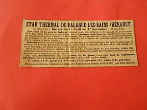 Pub 1867 - Etablissement Thermal de Balaruc les Bains Hérault - Picture 1 of 1