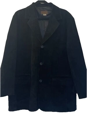 Jaqueta esportiva masculina blazer 3 botões couro camurça preto L longo Pendleton - Imagem 1 de 4
