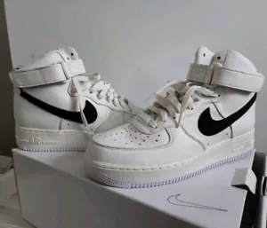 Nike Air Force 1 High 07 QS Beige Black white 9.5 By You SB dunk Light Bone - Picture 1 of 11