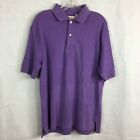 Viyella Polo Shirt Sz Large Mens Purple Cotton Knit Short Sleeve Golf