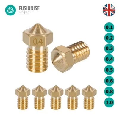 3D Printer Nozzle Brass E3D compatible V6 J-Head nozzle M6 1.75mm Filament-5pcs - Image 1 of 4