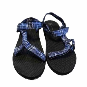 Time And Tru Nature Sandalen Größe 10 Damen blau schwarz Riemchen Whimsigoth neu - Bild 1 von 6