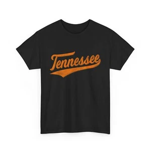 TENNESSEE BASEBALL SPORTS SCRIPT CURSIVE FLAG SWOOSH RETRO T-Shirt - Picture 1 of 14