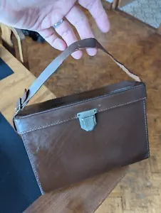 Vintage Brown Leather Polaroid Hard Case - Picture 1 of 5