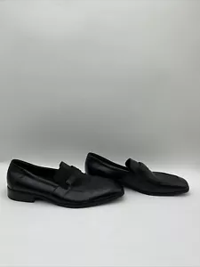 Calvin Klein Galvin Mens Logo Slip On Dress Shoes Black Size 10 - Picture 1 of 5