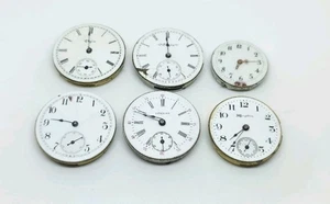 Vintage Lot Of 6 Mechanical Pocket Watch Movements For Parts Or Repair Elgin - Picture 1 of 7
