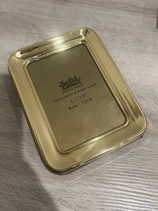 80s 90s Solid Brass Shiny Photo Frame Rectangle Rounded Corners 3.5x5 photo sz - Picture 1 of 4
