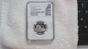 A PERFECT 2001 S SILVER KENTUCKY PF 70 ULTRA CAMEO QUARTER A $ 50.00 NGC VALUE!! - Picture 1 of 10