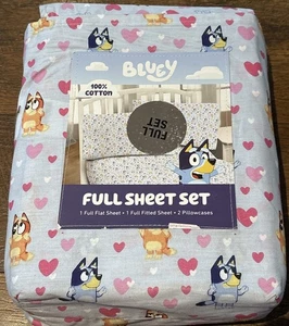 Bluey Bingo Herzen Twin Sheet Kinder Set 4-teilig - Bild 1 von 2