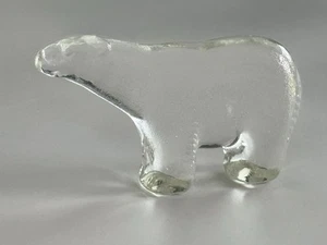 Kosta Boda Suecia Oso Polar Espalda Plana Serie Zoo Pisapapeles Arte Vidrio - Imagen 1 de 10