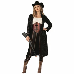 Cowgirl Western Old West Rodeo Gunfighter Book Week Adult Womens Costume - Picture 1 of 1