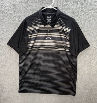 Camisa Oakley Adulto Grande Negra Gris Rayas Hydrolix Performance Elastizada Para Hombre Foto 1 de 4
