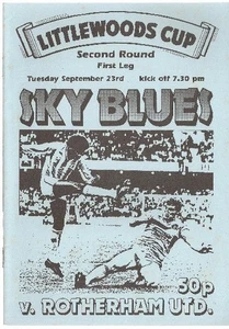 Programm Coventry City - Rotherham United League Cup - Bild 1 von 1