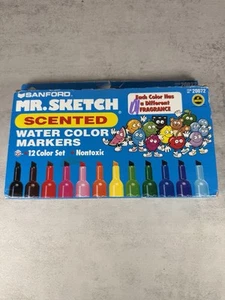 Sanford Mr. Sketch Scented Water Color Markers 12 Color Set 1998 Vintage - Picture 1 of 6