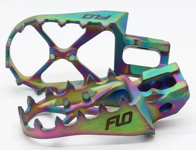 Flo Pro Series Footpegs Driver Pair Iridescent Husqvarna TX300 17-19 - Image 1 of 4