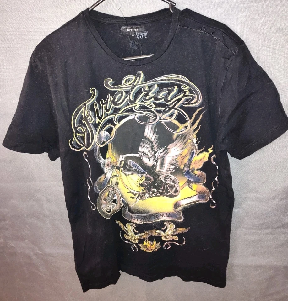 Firetrap UK Chopster Highway to Hell T-shirt XL Black New Vintage  - Image 1 of 4