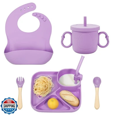 MIICASA Juego de Alimentación de Silicona para Bebé, Suministros de Destete LED para Bebé, Succión de Silicona Foto 1 de 4