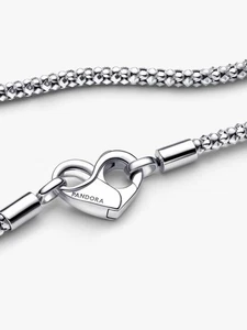 Pandora 392451c00-45 Collana Maglia Geometrica con Chiusura Moschettone a Cuore - Foto 1 di 4