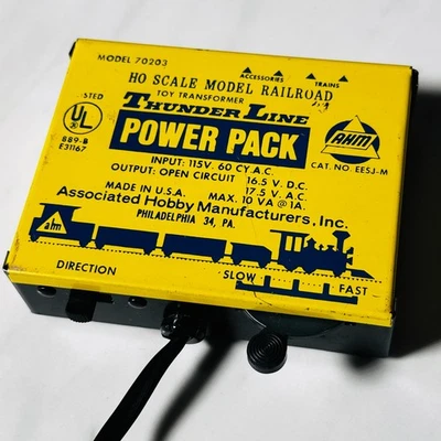 Vintage AHM 70203 Thunder Line Power Pack for HO Scale Railroad Train Models - Image 1 of 2