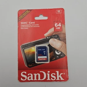 Brand New! SanDisk 64 gb SDXC Card HD Video - Picture 1 of 2