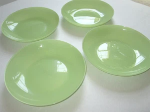 IKEA France made Tempered Green Glass 10" Dinner Plates Bowls Lightweight set 4 - Picture 1 of 8