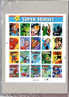DC Superheroes Mint Sheet of 20 39¢ Stamps, 2006, 4084, Sealed, Superman, Batman - Image 1 of 4