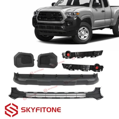For 2016-2023 Toyota Tacoma SR Front Grille Valance Fog Light Bezels Bracket Set Foto 1 de 4