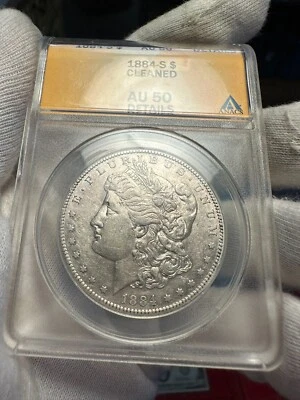 1884-S Morgan Silver Dollar ANACS AU Detail - Image 1 of 4