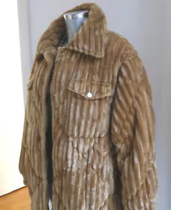 wiya made in italy dicker Breit CORD STEPPMANTEL KURZMANTEL SAMT GOLDBEIGE S/M - Bild 1 von 6