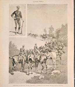 Frederic Remington New York Esercito Calvario Cavalli Soldati Harper's Weekly 1894 - Foto 1 di 2
