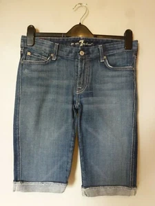 7 For All Mankind Womens Denim 5 Pocket Shorts Waist Size 27" Blue P178055U-055U - Picture 1 of 7