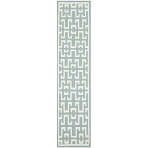 SAFAVIEH Dhurries DHU621A Handwoven Seafoam / Ivory Rug - Picture 1 of 16