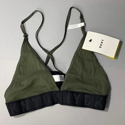 Женский бюстгальтер DKNY оливковый зеленый и черный треугольник размер M - Изображение 1 из 4