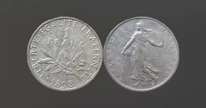 FRANCE 1 Franc 1898 - Silver 0.835 - XF - Picture 1 of 3
