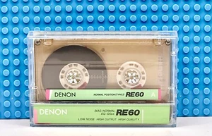 DENON RE 60 TYPE I BLANK CASSETTE TAPE (1) (USED) - Picture 1 of 5