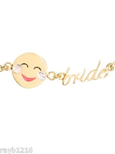 NUEVO CON ETIQUETAS 12 kt Kate Spade "Happy Face Bride Emoji" *Gran regalo para la novia. - Imagen 1 de 2