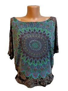 Desigual Damen Bluse Gr. S schwarz bunt verziert - Bild 1 von 12